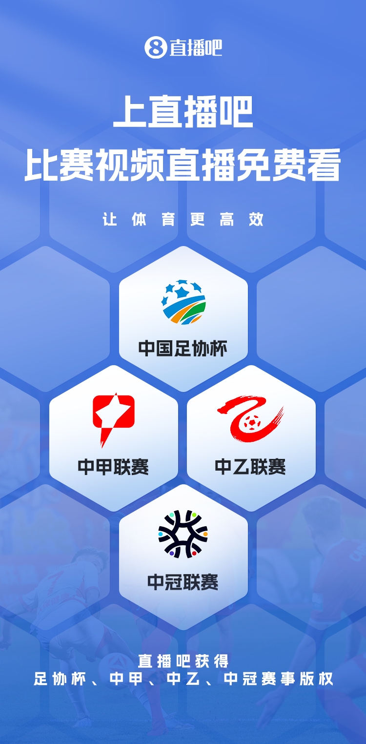 官宣！直播吧獲足協(xié)杯、中甲、中乙、中冠賽事版權(quán)，免費(fèi)視頻直播