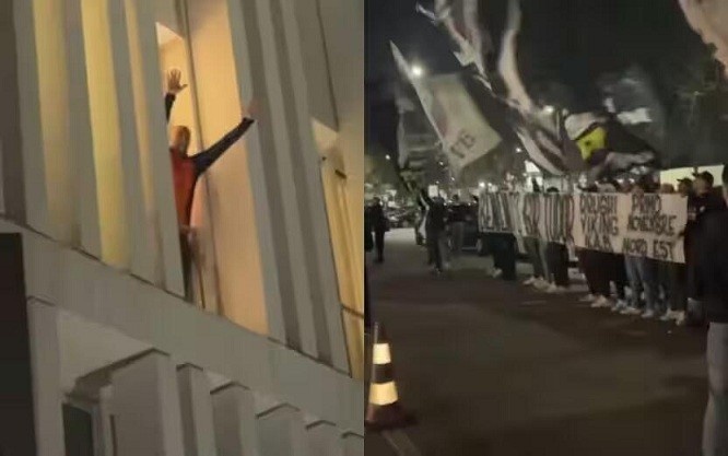 都體：尤文球迷來(lái)到酒店外支持新主帥，圖多爾向球迷們揮手致意